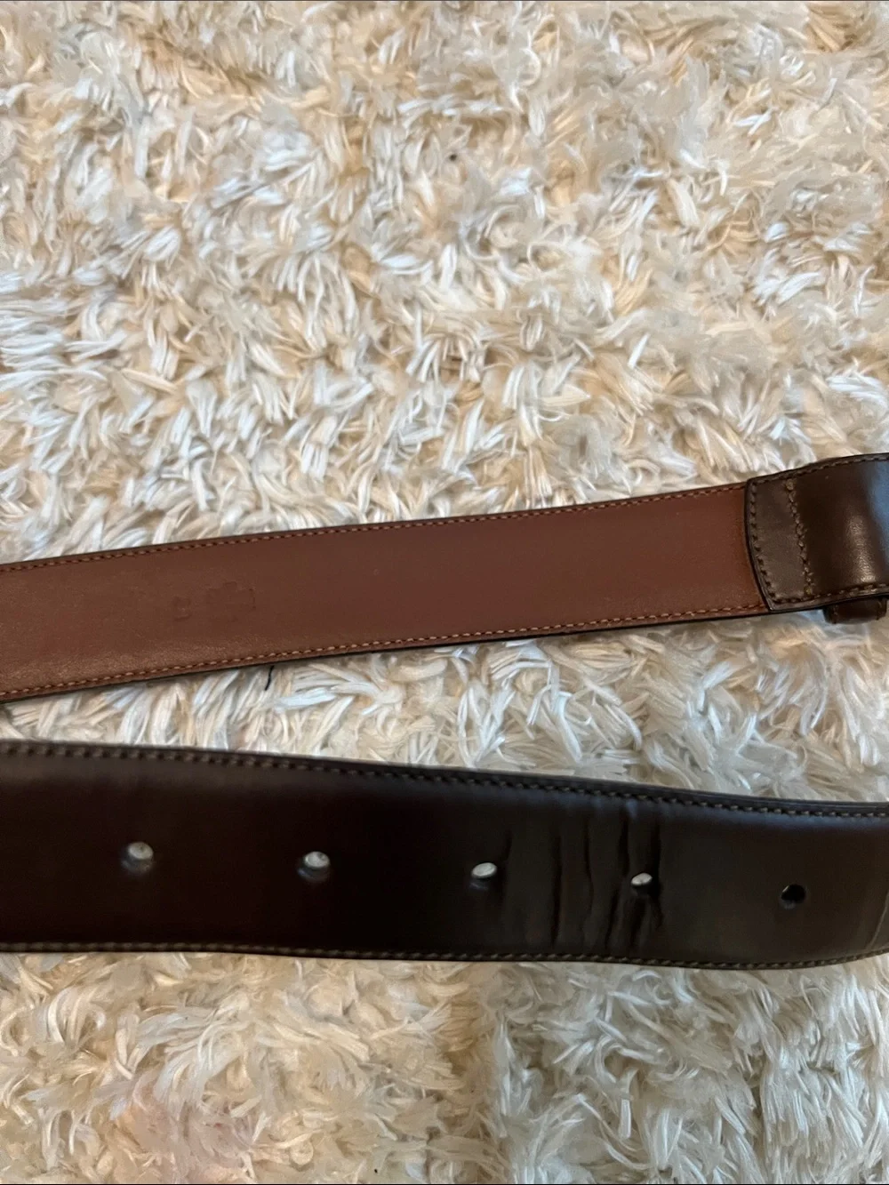 Coach Men's Classic Burnished Brown Leather Belt with Gold Buckle Timeless Style